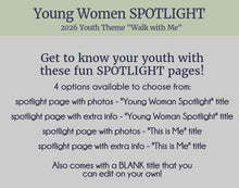 Load image into Gallery viewer, Walk with Me YW Spotlight | Get to Know You | Young Women 2026 LDS Youth Theme