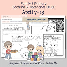 Load image into Gallery viewer, Lesson helps and ideas for LDS primary teachers, home centered gospel learning, Come Follow Me lesson ideas for April 7-13
""Lift Up Your Voices.. to Declare My Gospel"
Doctrine and Covenants 30-36
Come, Follow Me supplemental resources for HOME and PRIMARY