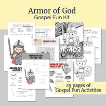 Load image into Gallery viewer, Family Home Evening
LDS Coloring Pages
Primary Lesson Helps
Come Follow Me Kids
LDS primary children
primary teachers
Doctrine Covenant 27
Ephesians 6
Armor of God
Bible stories
Christian homeschool
home centered gospel
crossword puzzle, 
coloring pages,
tic tac toe
word search