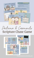 Load image into Gallery viewer, primary activity days game of doctrine and covenants scripture chase, primary children games for lds kids, come follow me games, come follow me ideas