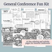 Load image into Gallery viewer, General Conference Coloring and Activity pages for primary, youth, families LDS general conference coloring