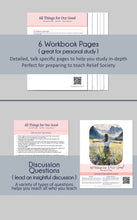 Load image into Gallery viewer, april 2024 general conference study guide for the talk all tings for our good by elder gerrit w gong - RS lesson outline, lesson handouts, study guide