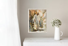 Load image into Gallery viewer, Easter Art of Jesus Christ leaving the tomb, digital art, portrait of Jesus Christ, Christian Gift for Baptism, LDS, Christian artwork, inspirational artwork for Christians, Jesus and the Tomb
