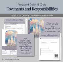 Load image into Gallery viewer, Covenants and Responsibilities by President Dallin H Oaks RS Lesson outline and lesson helps for Relief Society Teachers