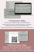 Load image into Gallery viewer, Lesson helps for Relief Society April 2023 The Work of the Temple and Family History - One and the Same Work by Elder Benjamin De Hoyos -