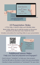 Load image into Gallery viewer, God Knows and Loves You - Alan T. Phillips - October 2023 Relief Society Outline and lesson slides