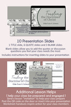 Load image into Gallery viewer, April 2023 General Conference RS lesson outline and general conference study guide Trusting the Doctrine of Christ by Elder Evan A. Schmutz