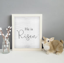 Load image into Gallery viewer, he is risen farmhouse printable for easter, Christian easter decorations