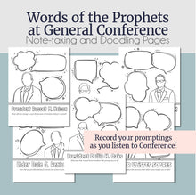Load image into Gallery viewer, Words of the Prophets General Conference Notes Pages