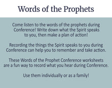Load image into Gallery viewer, Words of the Prophets General Conference Notes Pages