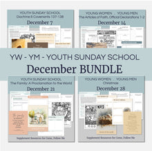 Load image into Gallery viewer, youth lesson plan for young women, young men, aaronic priesthood lesson outline, YW lesson, YM lesson, Young Women Lesson outline, young women lesson plan, lesson helps for young women leaders, teaching young women lesson, lesson helps for LDS youth, Lesson handout, coloring page, scriptures, family home evening for teens, December Lesson Bundle