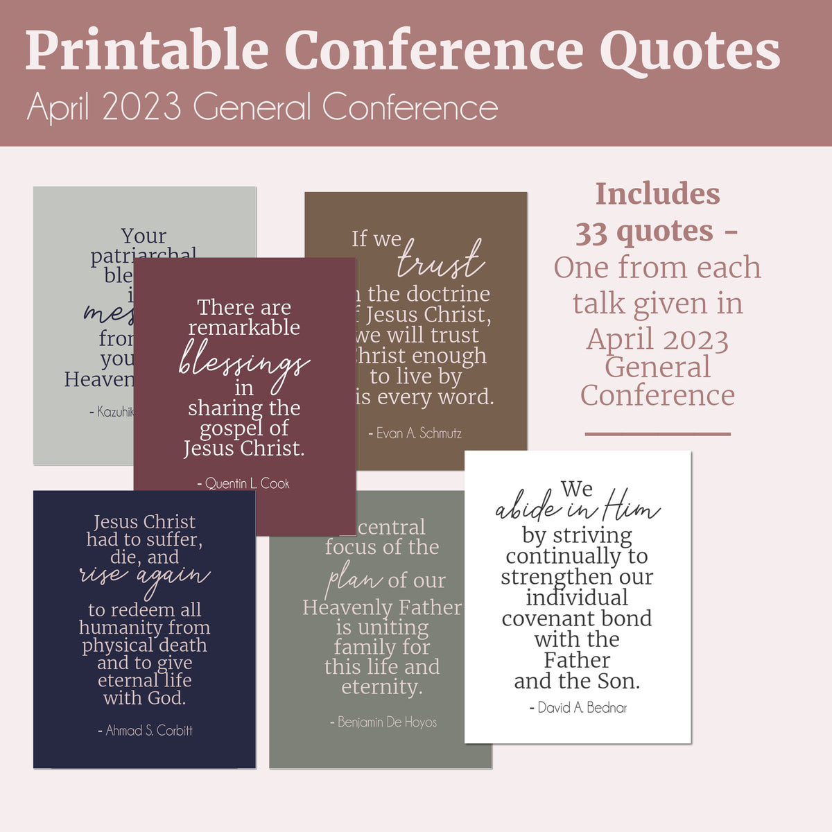 April 2023 General Conference Printable Quotes My Upside Down Umbrella
