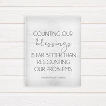 Load image into Gallery viewer, Counting Our Blessings | Latter-day Saint Printable | 8x10 . 11x14 . 16x20 | Gray