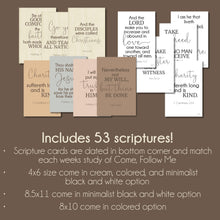 Load image into Gallery viewer, NT Come Follow me 2023 Scripture cards for family bulletin board, family scripture study, CFM lds come follow me 2023