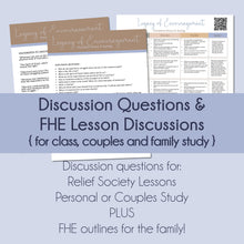 Load image into Gallery viewer, RS lesson helps, Relief Society Lesson Ideas for Legacy of Encouragement by Henry B Erying from october 2022 general conference