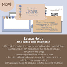 Load image into Gallery viewer, overcome the world and find rest lesson helps for october 2022 general conference