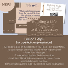 Load image into Gallery viewer, Building a Life Resistant to the Adversary - Jorge F. Zeballos - October 2022 General Conference Study Kit