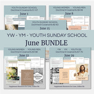 youth lesson plan for young women, young men, aaronic priesthood lesson outline, YW lesson, YM lesson, Young Women Lesson outline, young women lesson plan, lesson helps for young women leaders, teaching young women lesson, lesson helps for LDS youth, Lesson handout, coloring page, scriptures, family home evening for teens,

June BuNDLE Lesson Helps for Home and Church | Youth Come, Follow Me 2025 | 5 Weeks of Lesson Helps for LDS Youth - YW YM - Bundle Savings! 
