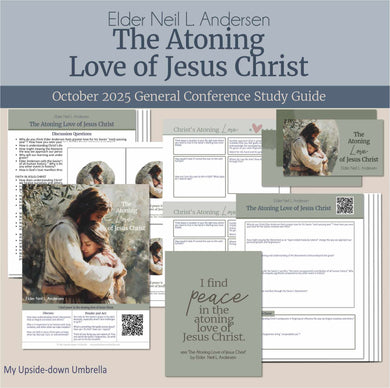 General Conference study guide for 
Elder Neil L. Andersen - The Atoning Love of Jesus Christ- October 2025 
General Conference, relief society lesson helps for LDS women, RS lesson ideas, lesson handouts, study worksheets and workbook, lesson outline, lesson plan, Relief Society General Conference lesson, Elder’s Quorum lesson, artwork, lesson slides, slideshow, powerpoint presentation, myupsidedownumbrella
