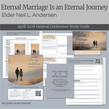 Load image into Gallery viewer, Lesson outline for Relief Society Teachers for 
Neil L. Andersen - Eternal Marriage Is an Eternal Journey -  April 2026
 These RS lesson helps include slides, a study guide, handouts, printables, class discussion questions and personal application items to help you present an engaging Relief Society lesson.


