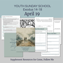 Load image into Gallery viewer, LDS Sunday School lesson outline for teaching youth lesson for 
April 13-19 | LDS Youth Lesson Plan | Sunday School Outline | Exodus 14-18, “Stand Still, and See the Salvation of the Lord”

Includes a Lesson handout, coloring page, scriptures and discussion questions that can be used for, family home evening for teens or youth Sunday classes 


