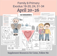 Lesson helps for LDS primary teachers for April 20–26: “All That the Lord Hath Spoken We Will Do”
Exodus 19–20; 24; 31–34

This printable kit includes coloring pages, activities, games, and discussion questions that are perfect for Family scripture study, come follow me for families,  or for your Primary lesson. 
