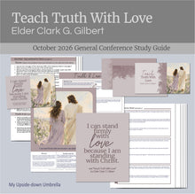 Load image into Gallery viewer, RS General Conference Lesson plan fo
Elder Clark G. Gilbert - Teach Truth with Love | October 2026 General Conference Relief Society Lesson Outline Study Guide
Printable lesson helps for Relief Society include a lesson outline, Powerpoint slides, a study guide, image handouts, printables, discussion questions and suggestions for personal application to help you present a memorable RS lesson.

