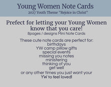 Load image into Gallery viewer, Young Women Rejoice in Christ | YW Greeting Cards | 2027 LDS Youth Theme | Philippians 4:4
