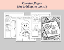 Load image into Gallery viewer, August 11-17, Lesson Helps for Home, Church | Primary Come Follow Me 2025 | D&amp;C 88 &quot;Establish.. A House of God&quot; | Games, Coloring Activities
