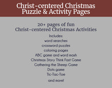 Load image into Gallery viewer, Christmas Mazes, Puzzles, and Activities with a Christ-centered focus

