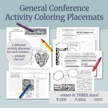 Load image into Gallery viewer, LDS General Conference Activity Placemat Posters (Digital Download)
