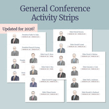 Load image into Gallery viewer, General Conference activities, conference journal, Conference fun for primary kids, General Conference for families, printable games and activities, LDS, Scavenger Hunt coloring page, president oaks, adult coloring pages, activities for youth, Young Women, Games, printables, April 2026 LDS General Conference Fun Kit | Coloring and Activity Pages for LDS Families, LDS Conference Games, Conference Book Kids, Youth, General Conference Fun Pages
