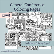 Load image into Gallery viewer, General Conference activities, conference journal, Conference fun for primary kids, General Conference for families, printable games and activities, coloring pages for adults, Young Women coloring , Youth Conference Activity, president oaks, adult coloring pages, activities for youth, Young Women, Games, printables, April 2026 LDS General Conference Fun Kit | Coloring and Activity Pages for LDS Families, LDS Conference Games, Conference Book Kids, Youth, General Conference Fun Pages
