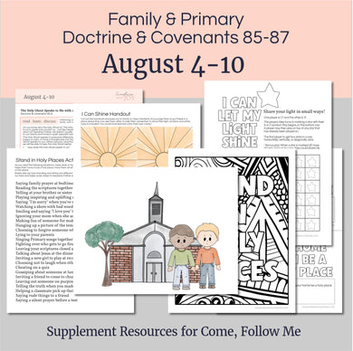 Lesson helps for LDS primary teachers for Come Follow Me 2025 Family scripture study, come follow me for families, FHE lesson outline, primary lesson outline, primary coloring pages, nursery coloring pages, primary activities, activity pages, scripture games, lesson ideas for come follow me, primary children lesson plan, family home evening

Built for wiggles, giggles, and growing testimonies.

August 4-10, Lesson Helps for Home, Church | Primary Come, Follow Me 2025 | D&C 85-87 