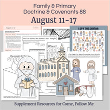 Load image into Gallery viewer, Lesson helps for LDS primary teachers for Come Follow Me 2025 Family scripture study, come follow me for families, FHE lesson outline, primary lesson outline, primary coloring pages, nursery coloring pages, primary activities, activity pages, scripture games, lesson ideas for come follow me, primary children lesson plan, family home evening

August 11-17, Lesson Helps for Home, Church | Primary Come Follow Me 2025 | D&amp;C 88 &quot;Establish.. A House of God&quot; | Games, Coloring Activities


