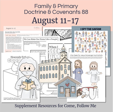 Lesson helps for LDS primary teachers for Come Follow Me 2025 Family scripture study, come follow me for families, FHE lesson outline, primary lesson outline, primary coloring pages, nursery coloring pages, primary activities, activity pages, scripture games, lesson ideas for come follow me, primary children lesson plan, family home evening

August 11-17, Lesson Helps for Home, Church | Primary Come Follow Me 2025 | D&C 88 