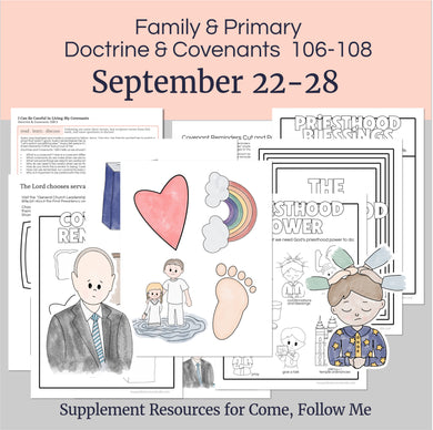 Lesson helps for LDS primary teachers for Come Follow Me 2025 Family scripture study, come follow me for families, FHE lesson outline, primary lesson outline, primary coloring pages, nursery coloring pages, primary activities, activity pages, scripture games, lesson ideas for come follow me, primary children lesson plan, family home evening

September 22-28 Primary Lesson Helps for Come Follow Me 2025 | Home and Church | D&C 106-108 | 