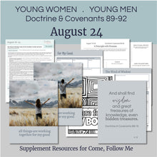 Load image into Gallery viewer, youth lesson plan for young women, young men, aaronic priesthood lesson outline, YW lesson, YM lesson, Young Women Lesson outline, young women lesson plan, lesson helps for young women leaders, teaching young women lesson, lesson helps for LDS youth, Lesson handout, coloring page, scriptures, family home evening for teens,

August 18-24 LDS Youth Lesson Outline | Young Women- Young Men | D&amp;C 89-92, Doctrine Covenants Come Follow Me 2025, &quot;Principle with Promise&quot;

