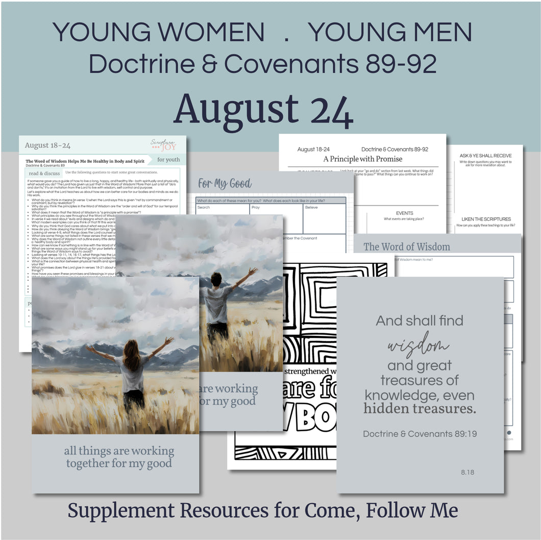 youth lesson plan for young women, young men, aaronic priesthood lesson outline, YW lesson, YM lesson, Young Women Lesson outline, young women lesson plan, lesson helps for young women leaders, teaching young women lesson, lesson helps for LDS youth, Lesson handout, coloring page, scriptures, family home evening for teens,

August 18-24 LDS Youth Lesson Outline | Young Women- Young Men | D&C 89-92, Doctrine Covenants Come Follow Me 2025, 