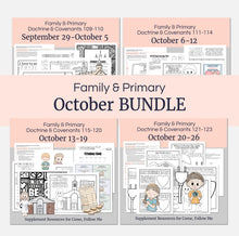 Load image into Gallery viewer, October BUNDLE Lesson Helps for Home &amp; Church | Primary Come Follow Me 2025 | 4 Weeks of Lesson Helps | CFM for Families (BUNDLE Savings!)
