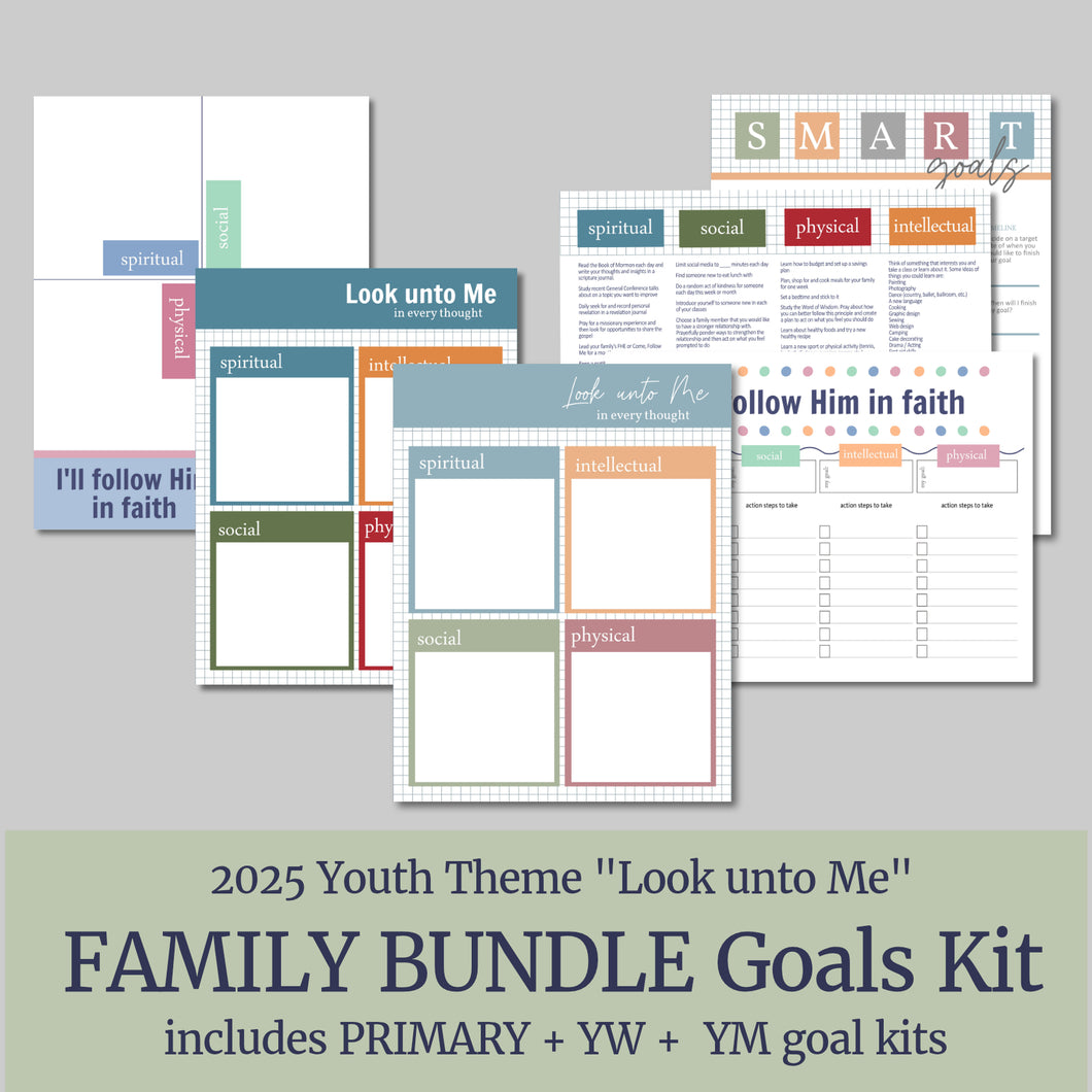 FAMILY BUNDLE - YW and YM 2025 Youth Theme - Children and Youth Goals Kit