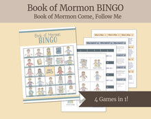 Load image into Gallery viewer, Book of Mormon Bingo game for LDS families
