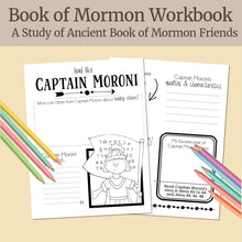 Load image into Gallery viewer, book of mormon heroes workbook, come follow me 2024, book of mormon study guide, family CFM resources, home centered learning
