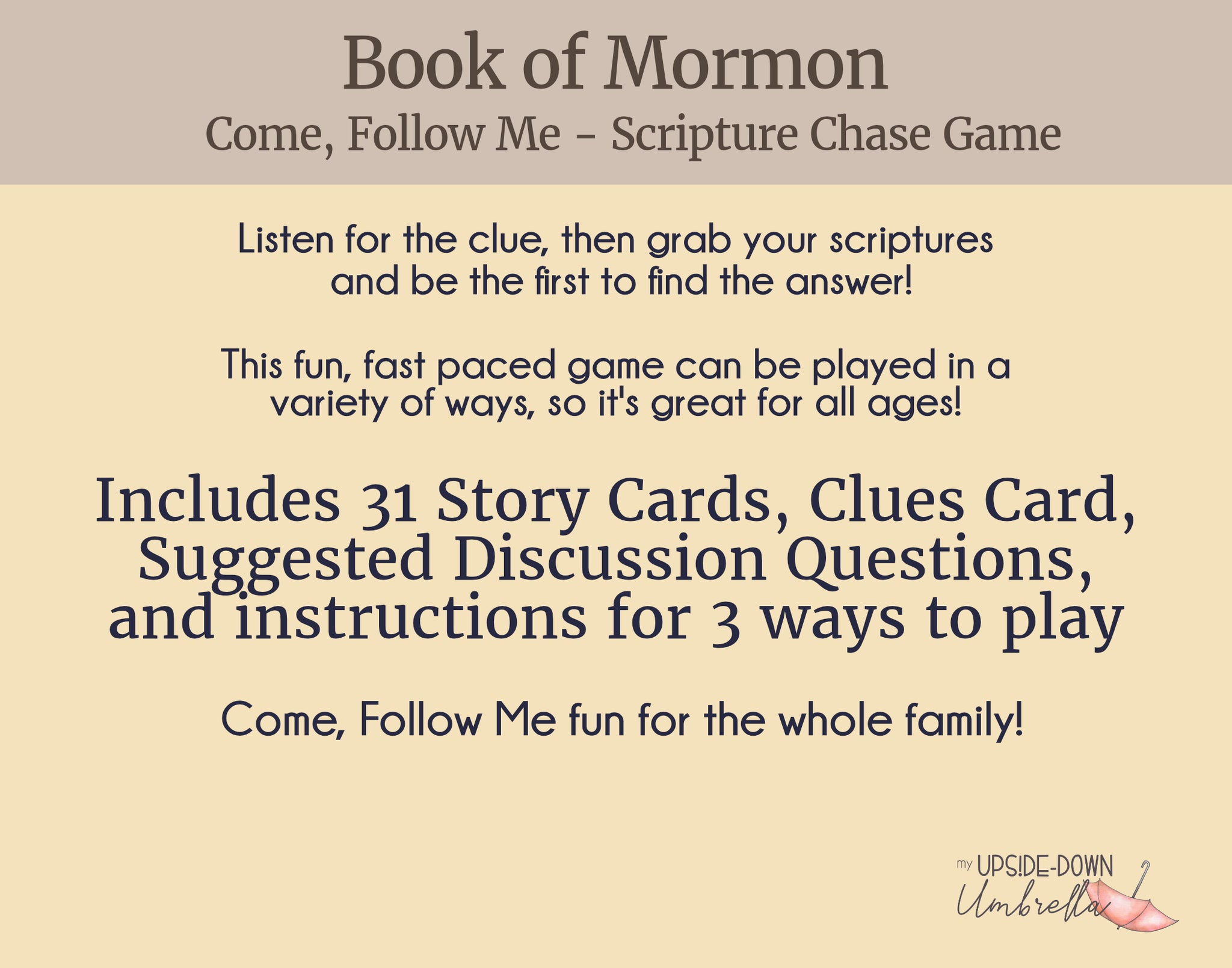 Book of Mormon S.W.A.T.: Scripture Study with a Twist Game