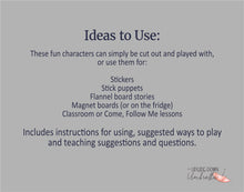 Load image into Gallery viewer, Printable Christmas Nativity Playset (puppets, flannel board, magnets, stickers)
