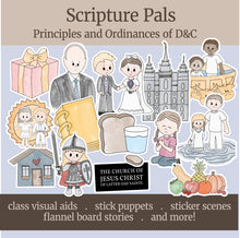 Load image into Gallery viewer, Doctrine and Covenants Scripture Pals Cut Outs, Clip Art, Printable Graphics, Felt Board Stories, Magnet Board, Playset, Come Follow Me 2025
