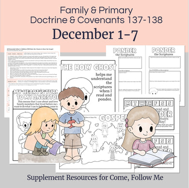 Lesson helps for LDS primary teachers for Come Follow Me 2025 Family scripture study, come follow me for families, FHE lesson outline, primary lesson outline, primary coloring pages, nursery coloring pages, primary activities, activity pages, scripture games, lesson ideas for come follow me, primary children lesson plan, family home evening

December 1-7 Come, Follow Me Primary Lesson Outline for Home and Church | D&C 137-138, “The Vision of the Redemption of the Dead”

