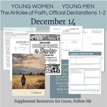 Load image into Gallery viewer, youth lesson plan for young women, young men, aaronic priesthood lesson outline, YW lesson, YM lesson, Young Women Lesson outline, young women lesson plan, lesson helps for young women leaders, teaching young women lesson, lesson helps for LDS youth, Lesson handout, coloring page, scriptures, family home evening for teens,

December 8-14 LDS Youth Lesson Plan | Sunday School Outline | The Articles of Faith | Come, Follow Me "We Believe"

