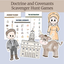 Load image into Gallery viewer, Doctrine and Covenants Scavenger Hunt Game, Pioneer Activity for Come Follow Me 2025, LDS Primary Activity Day Games for LDS Children, FHE
