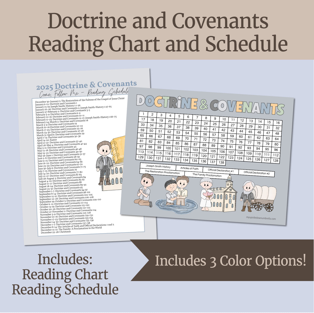 Doctrine and Covenants Reading Chart and CFM 2025 Schedule My Upside